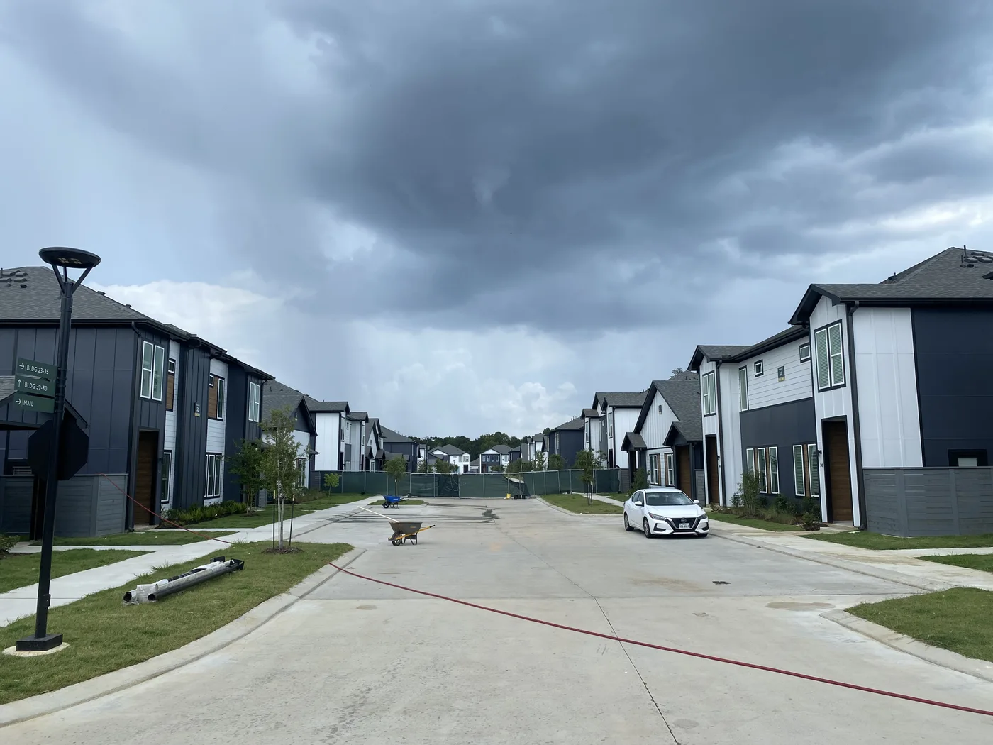Post-construction community after pressure washing