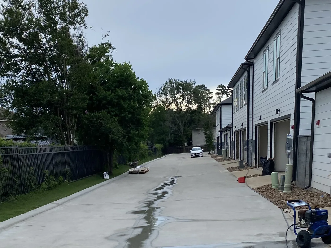 Townhome alley after pressure washing